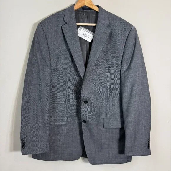 Michael Kors Wool Sport Coat Dinner Jacket Blazer Men 44L Gray Career Formal NWT